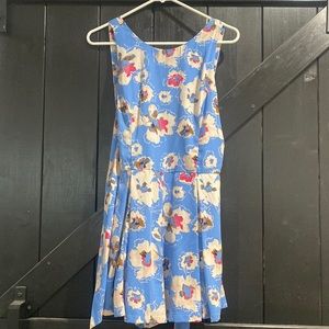 ASTR blue floral romper, sleeveless, with low back. Size L
